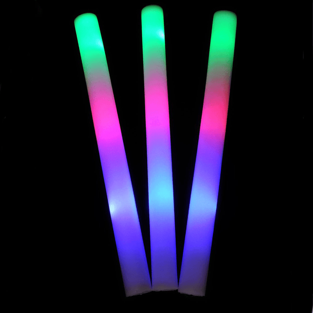 3Pcs/10Pcs Light up LED Foam Stick Wands Rally Rave Cheer Batons Party Flashing Glow Stick Flash Light