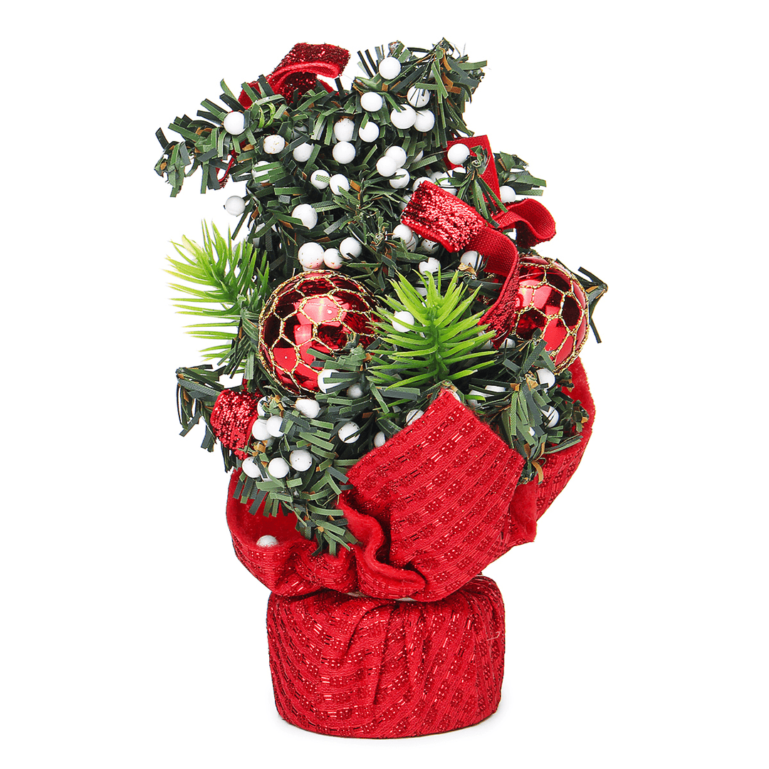 20CM Mini Christmas Tree Flower Table Decor Festival Party Ornaments Xmas Gift Decorations