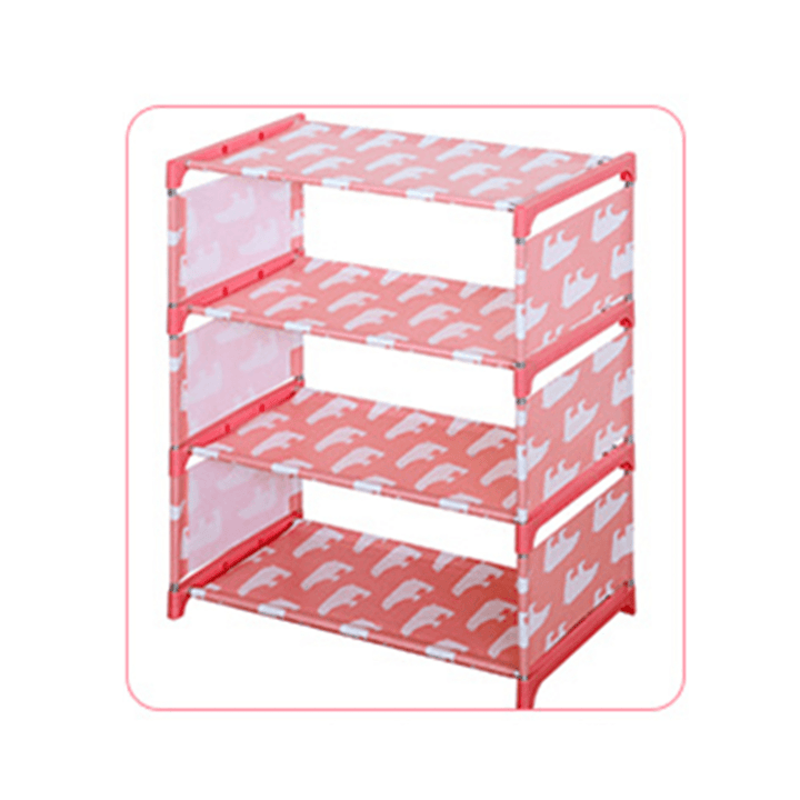 4 Layer Home Shoe Stand Wall Bench Rack Shelf Storage Baskets Closet Organizer Cabinet - MRSLM