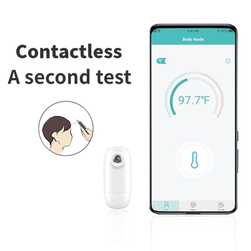 Thermodock Non-Contact Contactless Smart IR Infrared Sensor Forehead Body/Object Thermometer Replacement for OTG Function Android System with APP Control