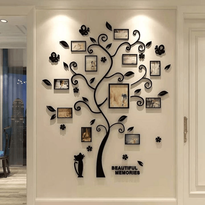 Photo Picture Frame Family Tree 3D Acrylic Home Wall Sticker Removable Decoration - MRSLM