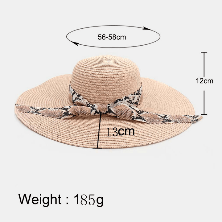 Women Sunscreen Vacation Beach Wild Brim Sun Hat Elegant Stylish Bowknot Straw Hat