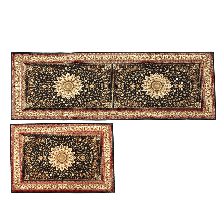 2Pcs 47In Non-Slip Kitchen Mat Rubber Backing Doormat Runner Rug Set - MRSLM