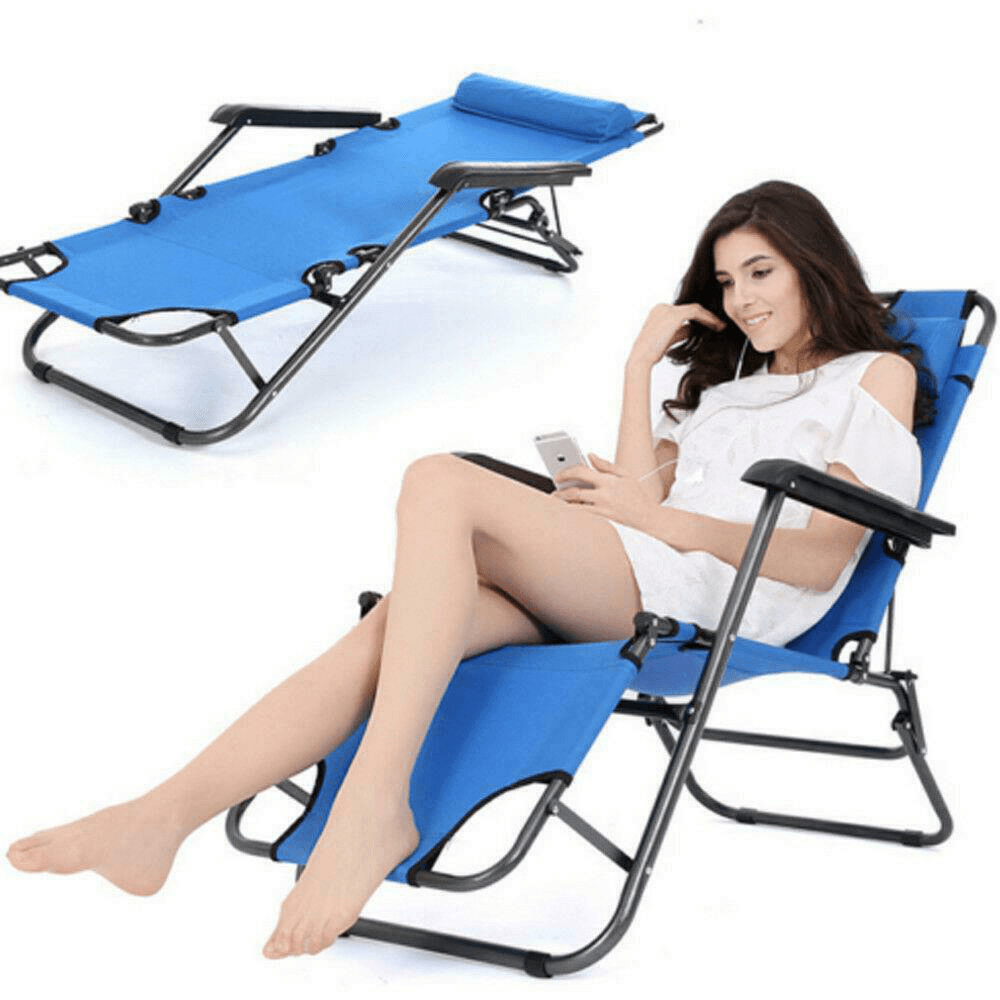 Portable Folding Sun Loungers Single Sofa Bed Office Noon Break Nap Leisure Bed Comfortable Beach Chaise Outdoor Camping Patio Lawn