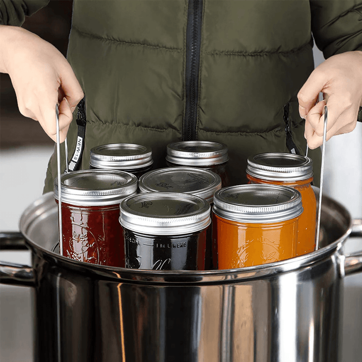 304 Stainless Steel Can Storage Organizer Can Storage Rack round Draining Rack Canning Jar Lifting Tool Kit Canning Jar Tongs