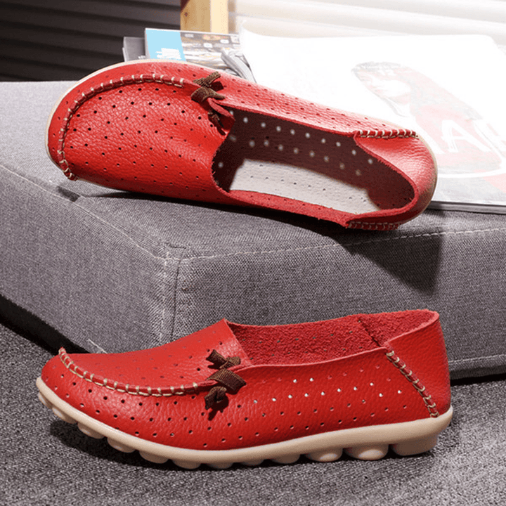 Big Size Women Casual Flat Shoes Slip on Ballerina Flats Hollow Out Flat Loafers