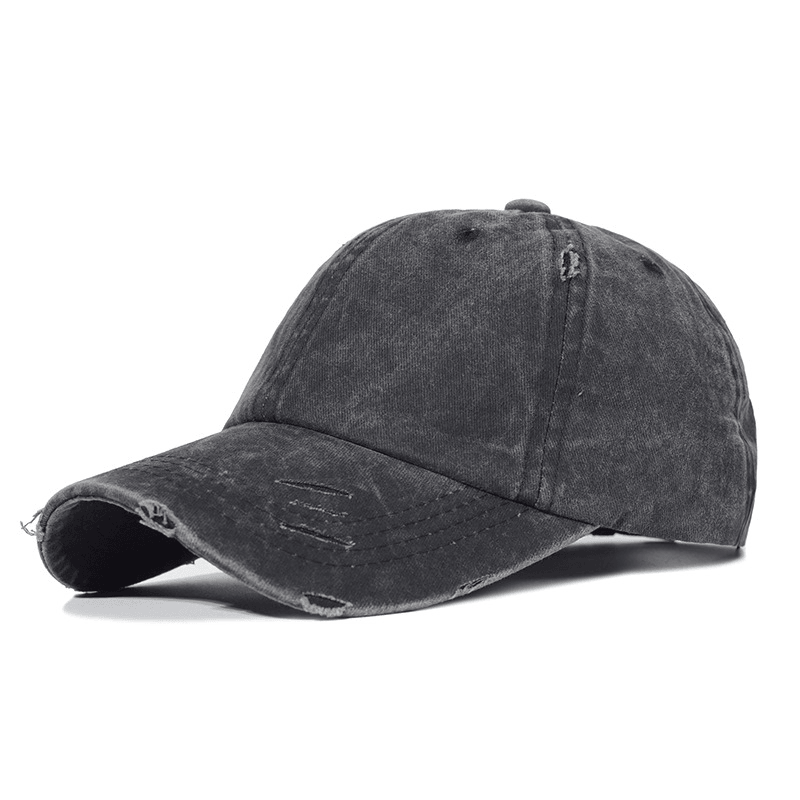 Hole in Cotton Washed Ponytail Baseball Cap