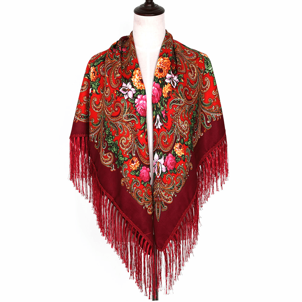 Russian Style Muslim Autumn and Winter Warm Shawl