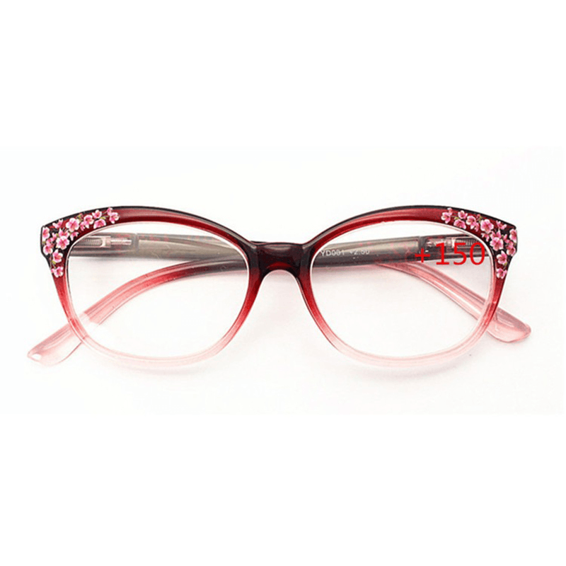 Women Ultra Light Resin Cat Eye Reading Glasses - MRSLM