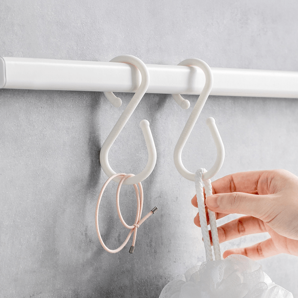 U 10Pcs S Shape Double Hooks White Clothes Hanger for Bathroom Kitchen Bedroom from Xiaomi Youpin