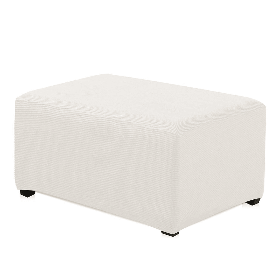 Stretchy Fabric Footstool Cover Square Ottoman Protector Stretch Slipcover for Home Sofa