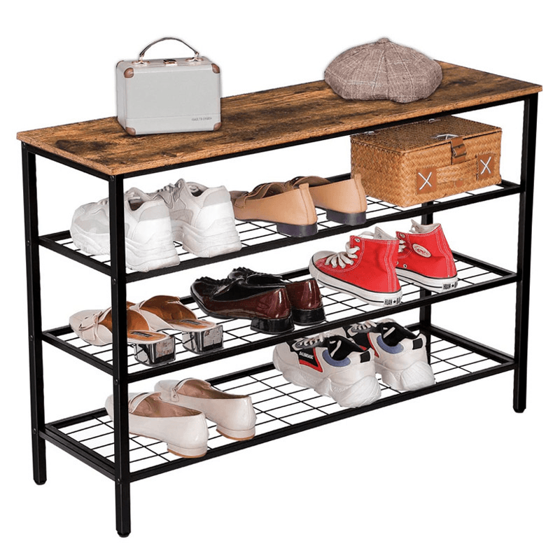 Shoe Cabinet 5-Tier Shoe Storage Organizer with 4 Metal Mesh Shelves Suitable for Living Room Bedroom