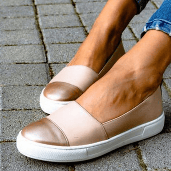 Women Casual Pure Color Stitching Flats