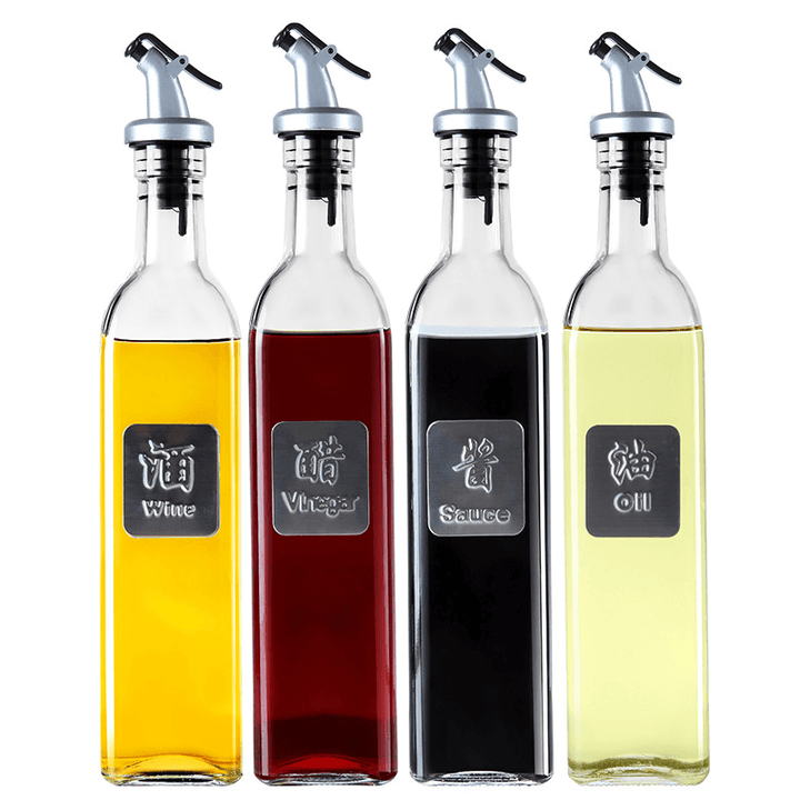 1Pc Glass Sauce Vinegar Oil Bottle Oil Dispenser Container Gravy Boats Condiment Seasoning Bottle Olive Oil Dispenser Kitchen