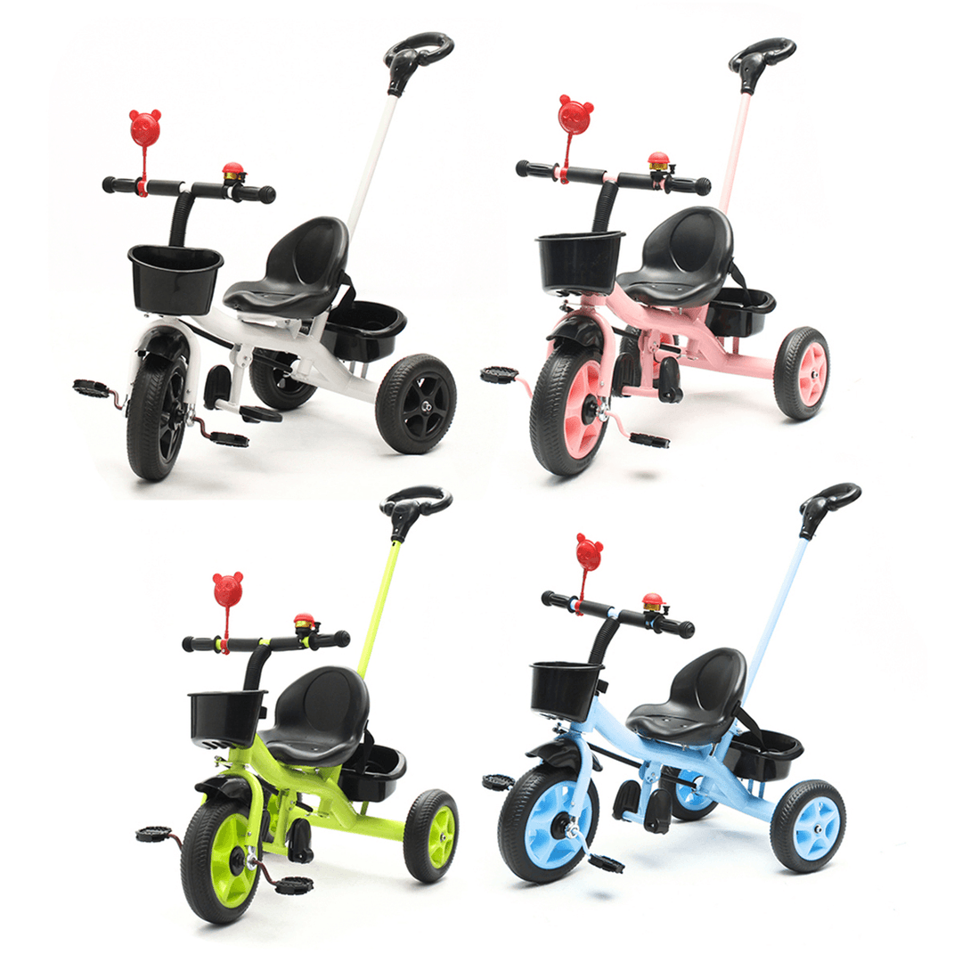 BIKIGHT 3 Wheels Kids Ride on Tricycle Bike Children Ride Toddler Balance with Umbrella Baby Mini Bike Safety Handle Push