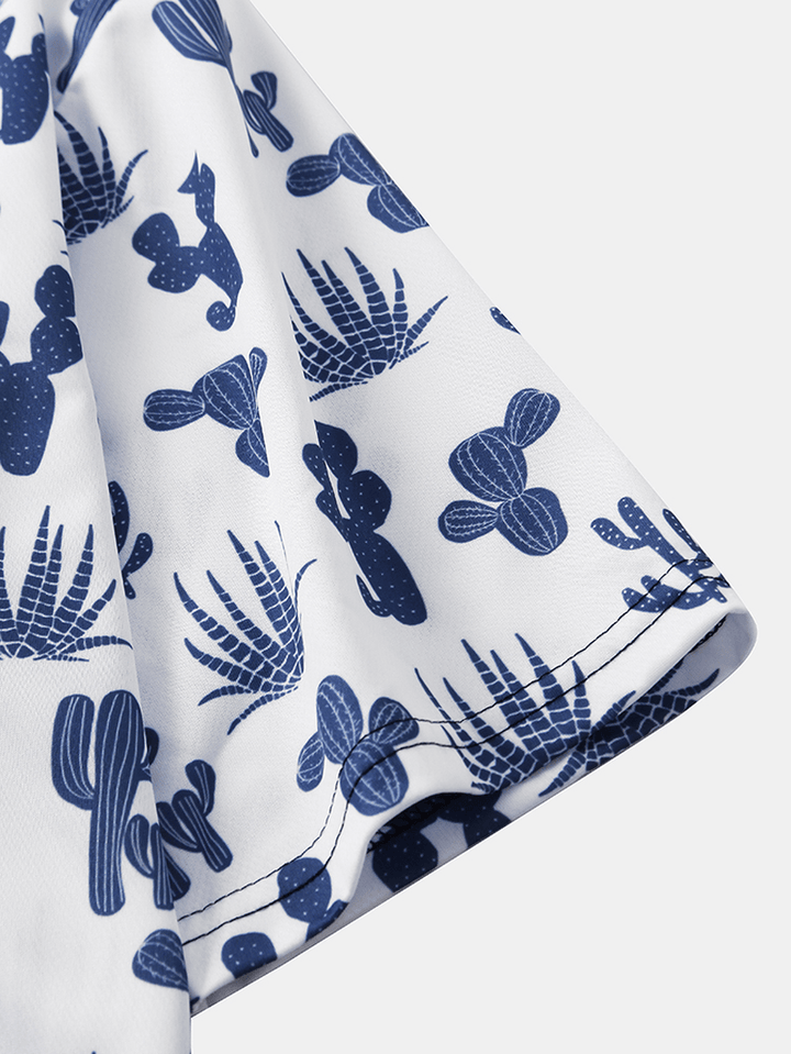 Designer Cactus Print Short Sleeve T-Shirts