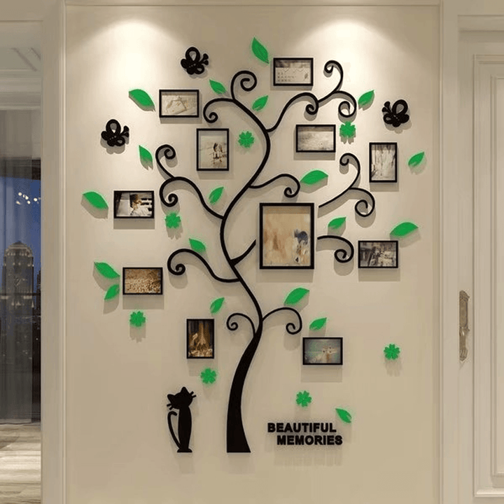 Photo Picture Frame Family Tree 3D Acrylic Home Wall Sticker Removable Decoration - MRSLM