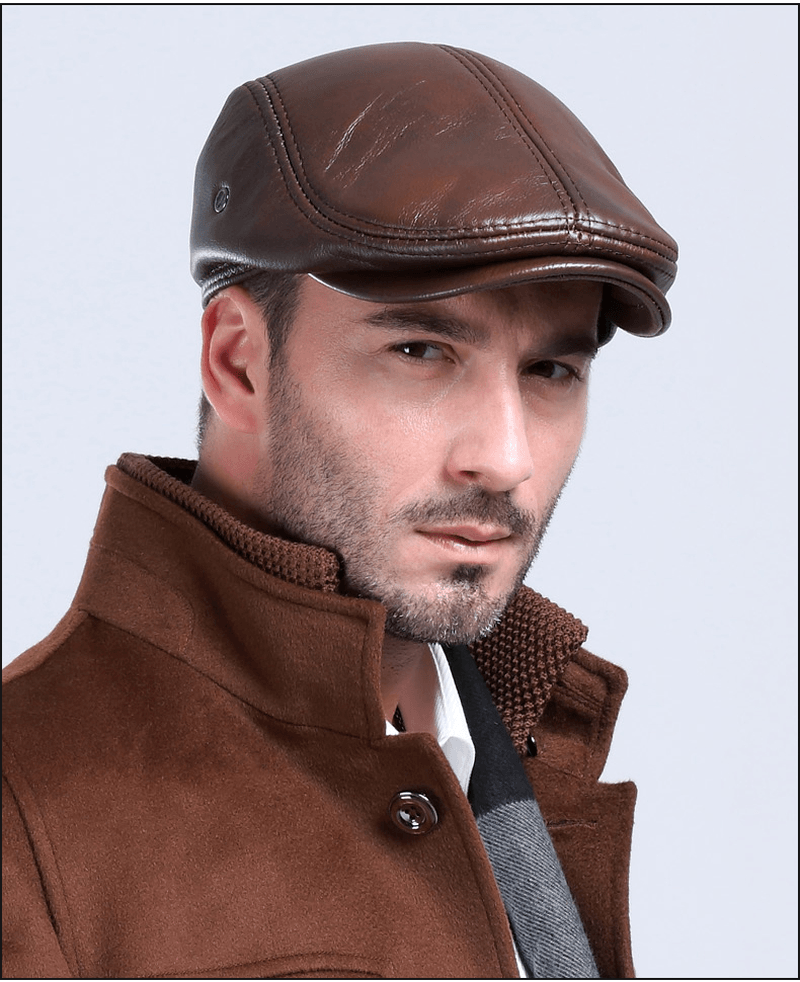 Middle-Aged and Elderly Casual Leather Hats