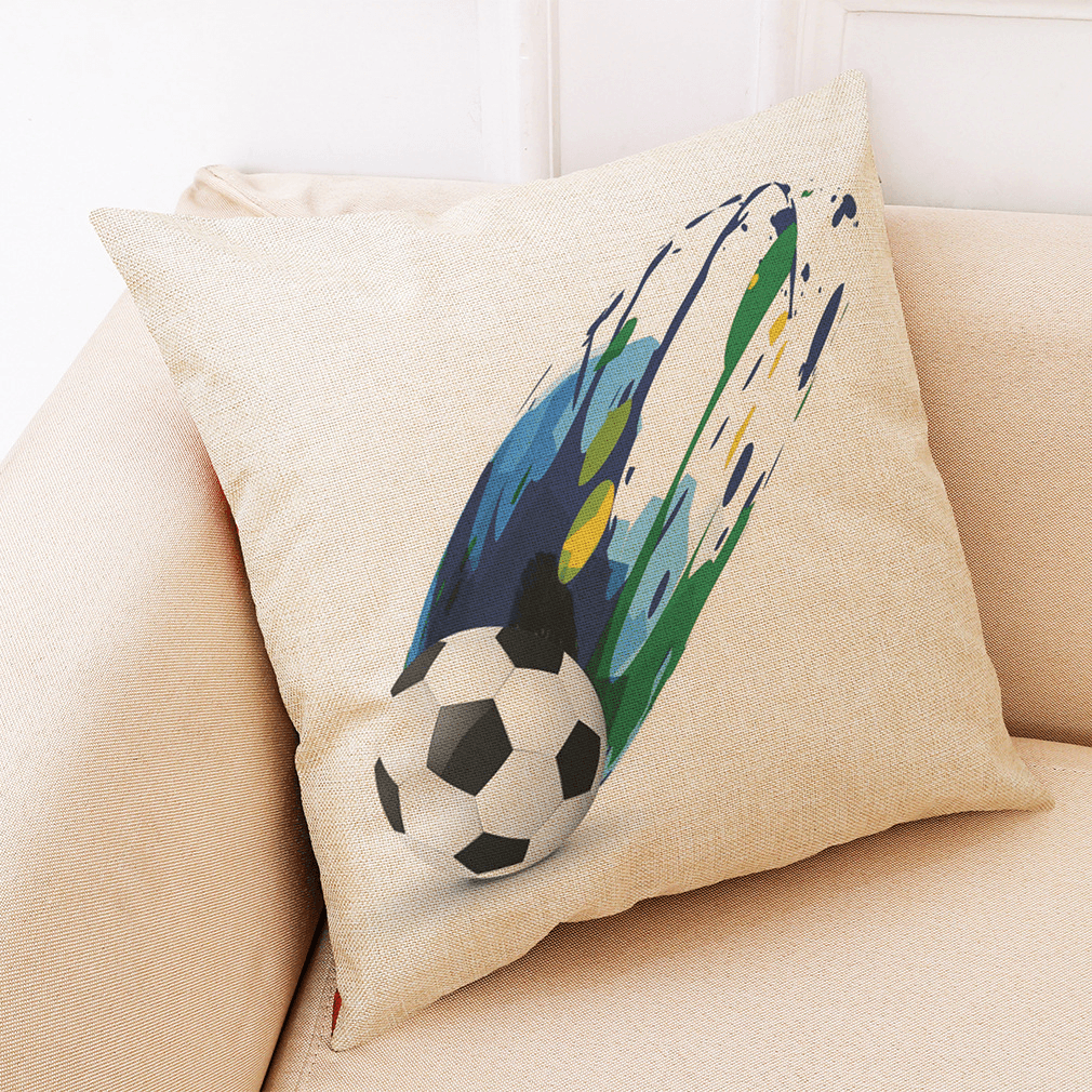 Honana the 2018 Russia World Cup Cotton Linen Cushion Pillow Case Soccer Pillow Covers for Home Bedroom Sofa Holiday Decor - MRSLM