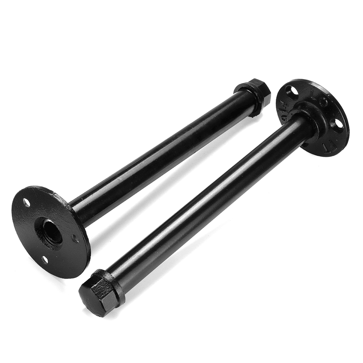 2Pcs DIY Pipe Shelf 16/20/24Cm Black Shelf Bracket Wall Home Clothes Hanger