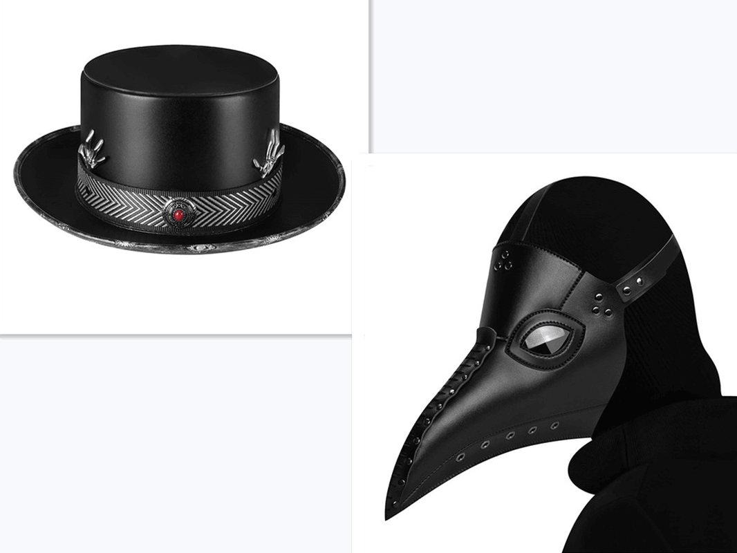 Halloween Plague Doctor Dome Magic Hat Gentleman Top Hat