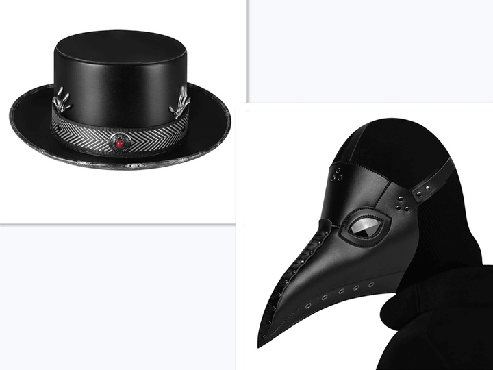 Halloween Plague Doctor Dome Magic Hat Gentleman Top Hat