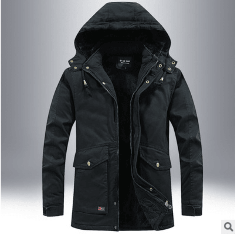 Men'S Foreign Trade Medium-Length Cotton-Padded Jacket plus Fleece Jacket