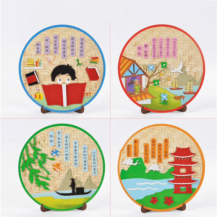 Creative Paper Cups and Plates Stickers for Educational Non-Woven Kindergarten Art Area