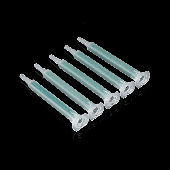 5Pcs/Set 50Ml 4:1 AB Glue Tube Dual Glue Cartridge Two Component Dispenser Tube with Mixing Tube Mixing Syringe for Industrial Glue Applicator