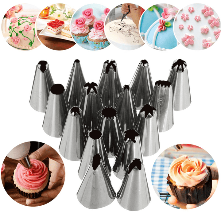 16 Pcs Set Russian Piping Tips Multi-Shape Icing Npzzles Cake Decoration Top Baking Accessories