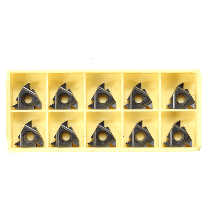 Drillpro 10Pcs 16ER AG55 Tungsten Steel Inserts External Turning Tool Holder Inserts