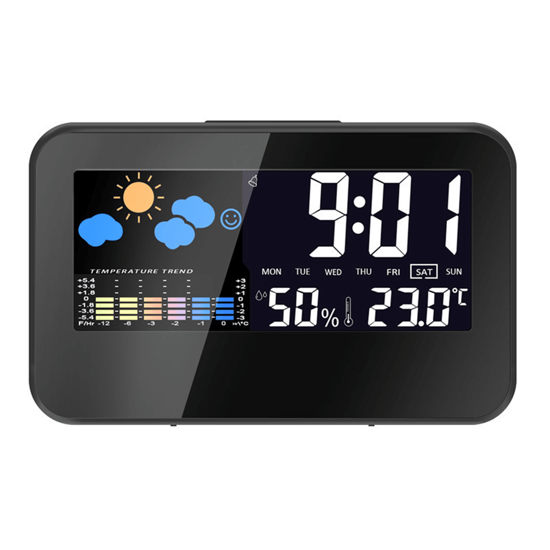 DC-002 Digital Weather Station Thermometer Hygrometer Alarm Clock Smart Sound Control Clock