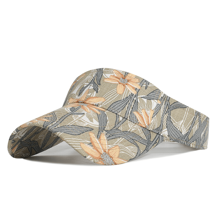 Outdoor Sports Sunshade Printed Floral Empty Top Hat