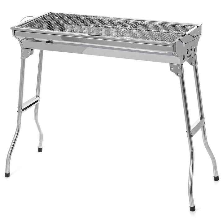 3-5 People Folding BBQ Grills Stainless Steel Charcoal Barbecue Stove Camping Picnic Patio