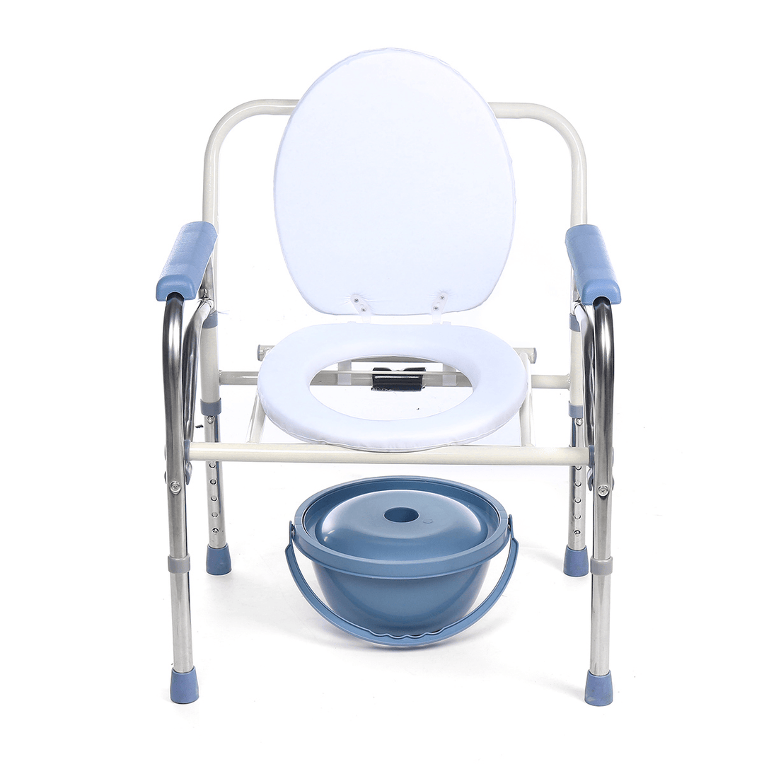 HENGRONG Foldable Commode Chair Elderly Gravida Adjustable Shower Toilet Bedside Potty