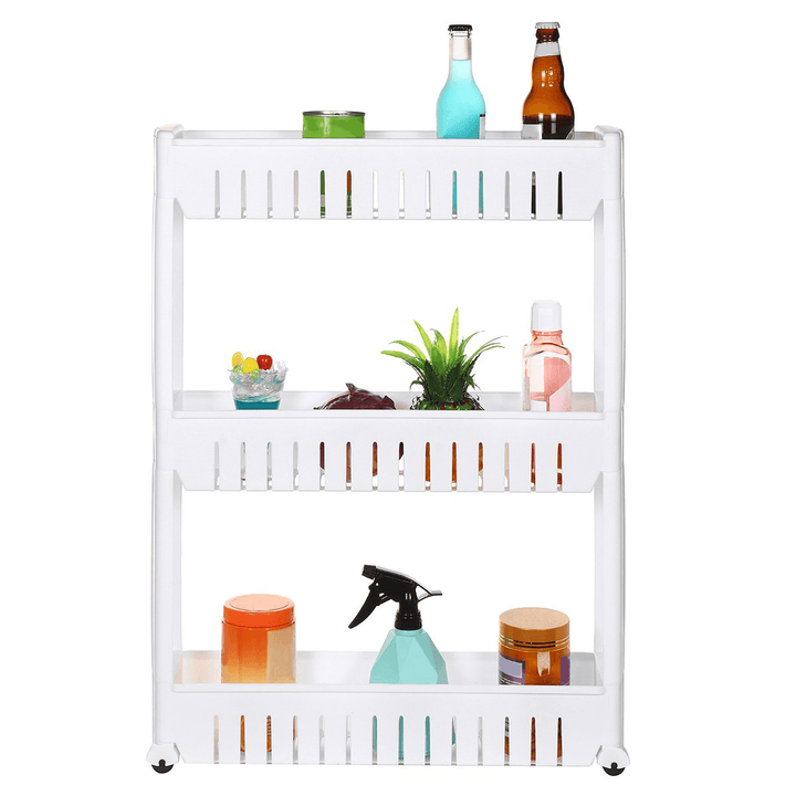 3/4 Layers Multi-Function Rack Shelf Portable Cart Storage for Kitchen Bathroom Arrangement