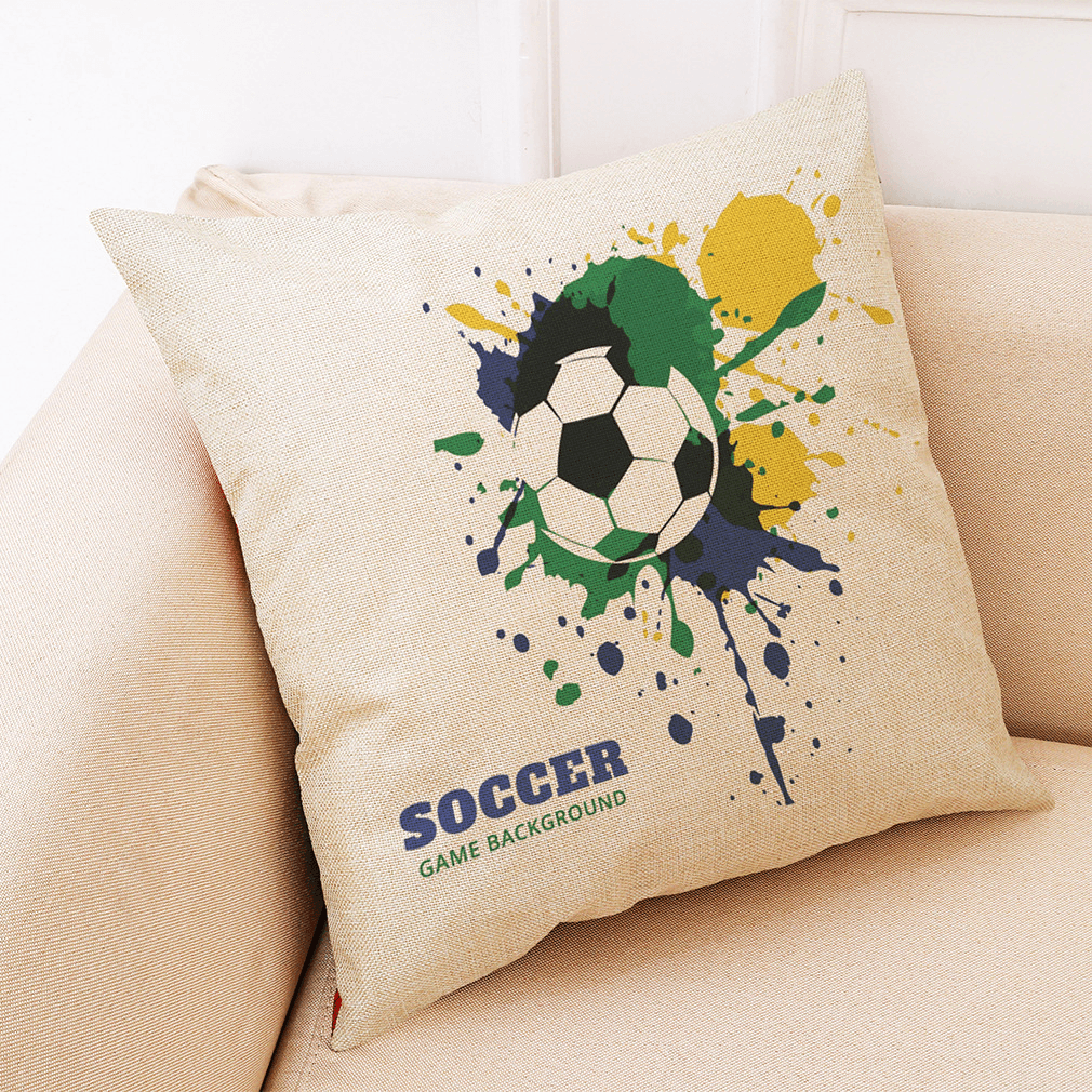 Honana the 2018 Russia World Cup Cotton Linen Cushion Pillow Case Soccer Pillow Covers for Home Bedroom Sofa Holiday Decor - MRSLM