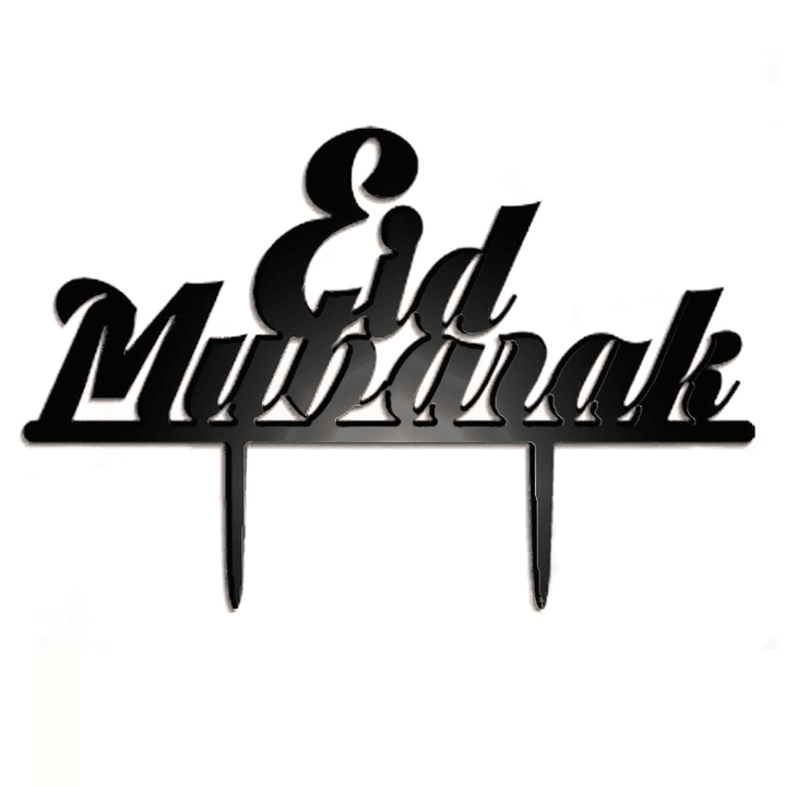 Eid Mubarak Ramadan Iftar Cake Topper Muslim Islam Hajj Cake Decor Black Gold Cake Decorations Cake Decoration Set Baking Tolls - MRSLM