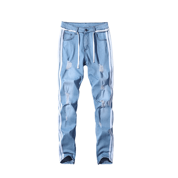 Men'S Denim Ripped Slim Fit Street Pants