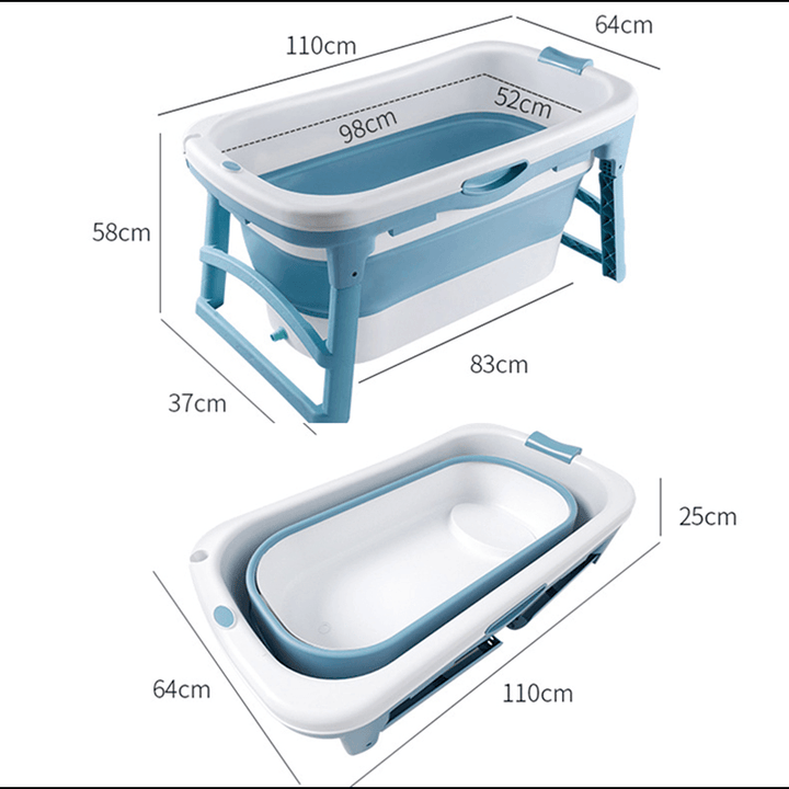 Lishu Large Folding Bathub Thicken Baby Pool Insulation with Temperature Sensitive Water Plug for Adults