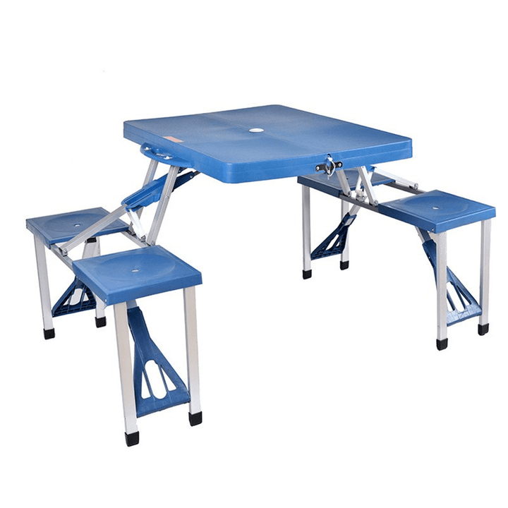 Aluminum Picnic Camping Foldable Table Bench Seat Outdoor Portable Folding 4-Seats