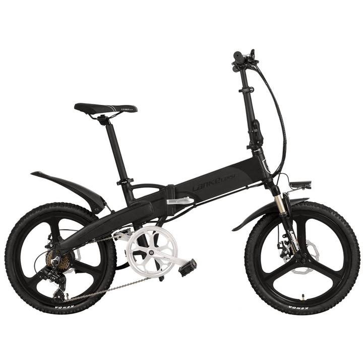 LANKELEISI G660 12.8Ah 48V 400W 20Inch Folding Moped Bicycle 100Km Mileage Max Load 120Kg with EU Plug - MRSLM