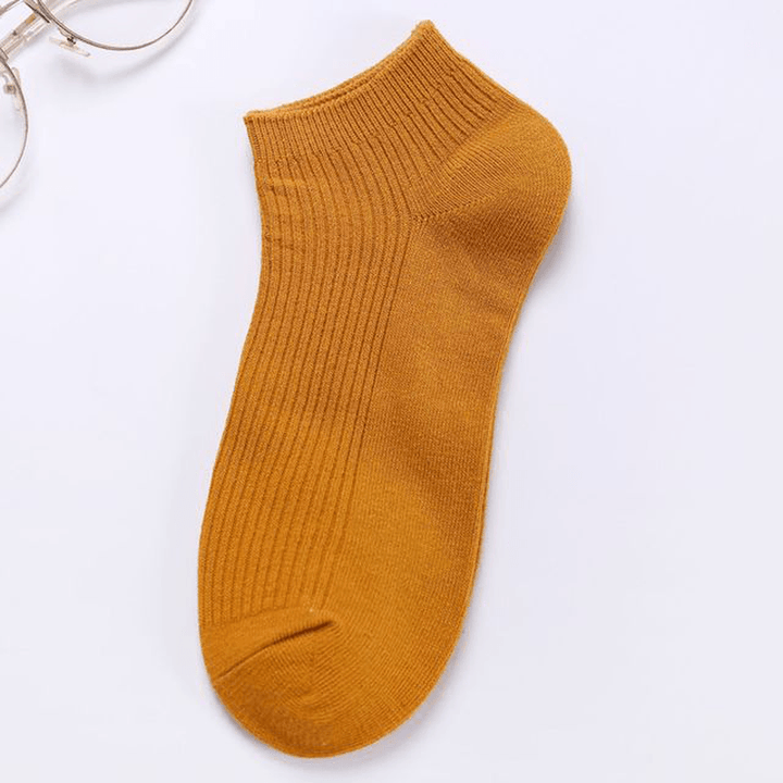 Men'S New Breathable Double Needle Boat Socks Men'S Socks Wild Solid Color Draw Socks Socks Cotton Sweat Socks