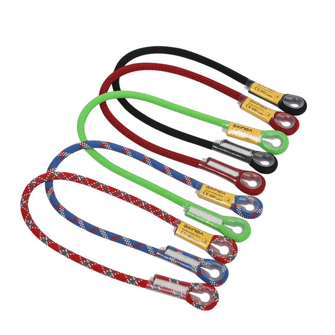 Outdoor Camping Hiking Safety Rope Rock Climbing Rope Sling Loop Rope Life Rope-Orange 60/100/120/150/200Cm