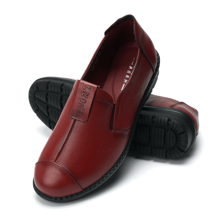 Women Casual Comfy Soft Sole Slip on Leather Loafers