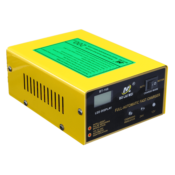 12V/24V 15A Auto Lead Acid Battery Charger Intelligent Pulse Repair LCD for Car Motorcycle