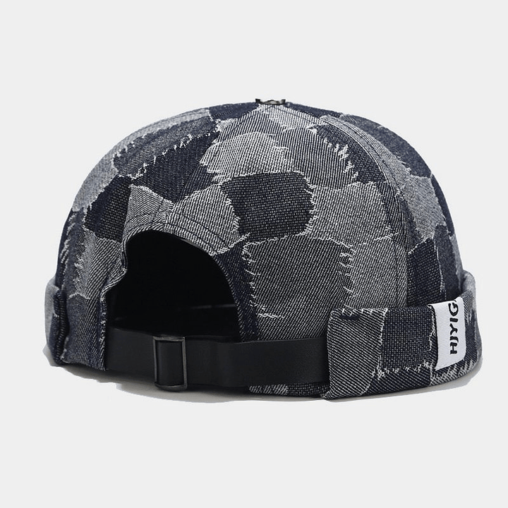 Contrast Plaid Denim Landlord Hat