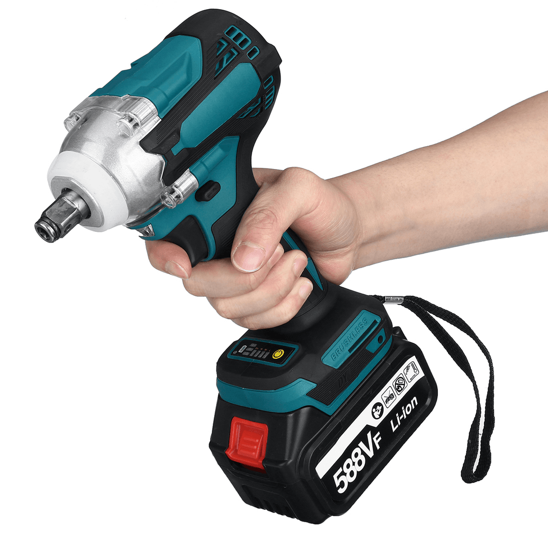 4 Speed Cordless Electric Impact Wrench 4000Rpm Brushless Rechargeable Torque Wrench Socket Power Tool 1/2 X588Vf Battery