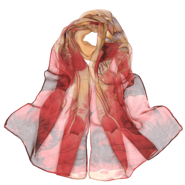 Summer Lotus Pond Moonlight Thin Silk Scarf