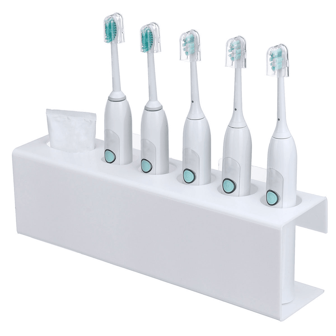 1PCS Wall Mounted Electric Toothbrush Holder Toothpaste Holder Bathroom Organizer Detachable Bathroom Storage Caddy - MRSLM